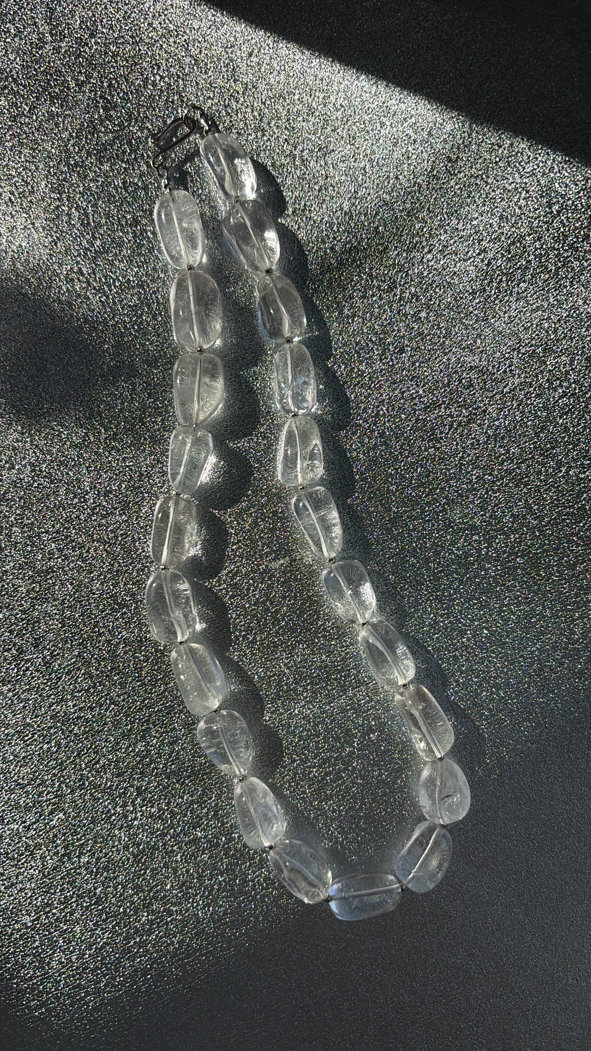 clear quartz nugget necklace