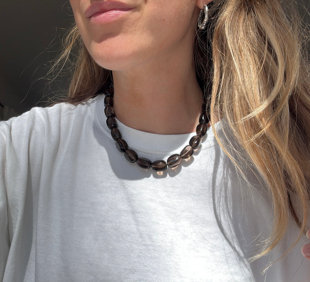 smokey quartz necklace