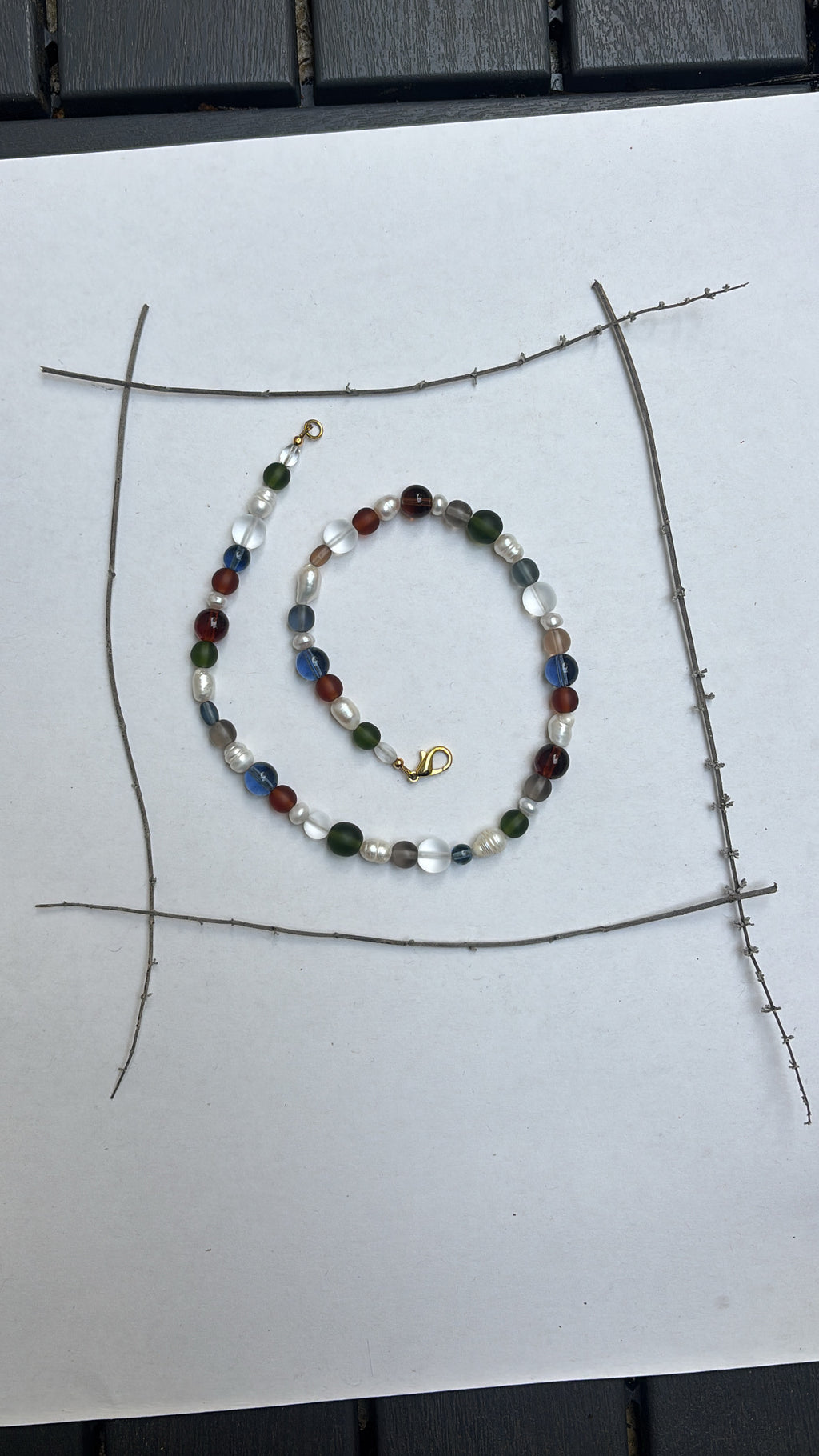 winter seaglass necklace