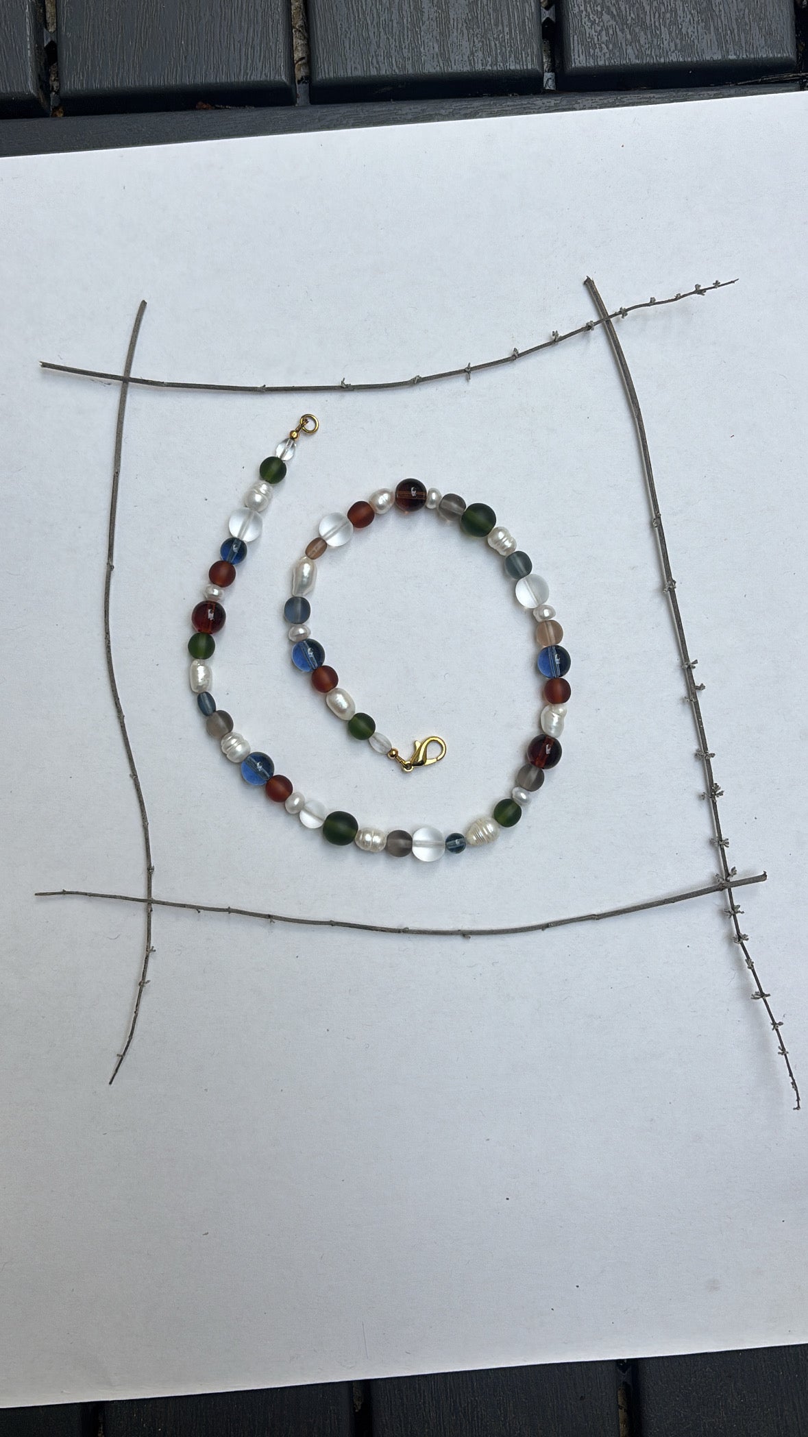 winter seaglass necklace