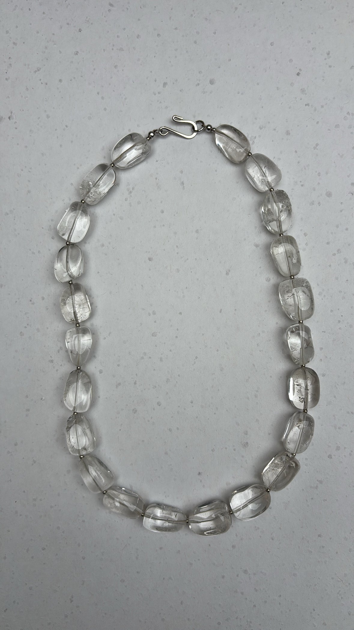 clear quartz nugget necklace