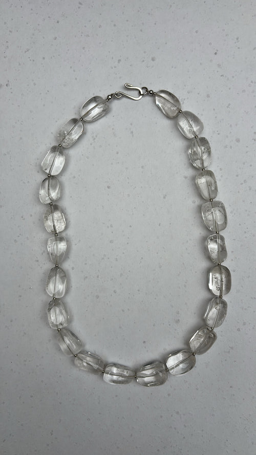 clear quartz nugget necklace
