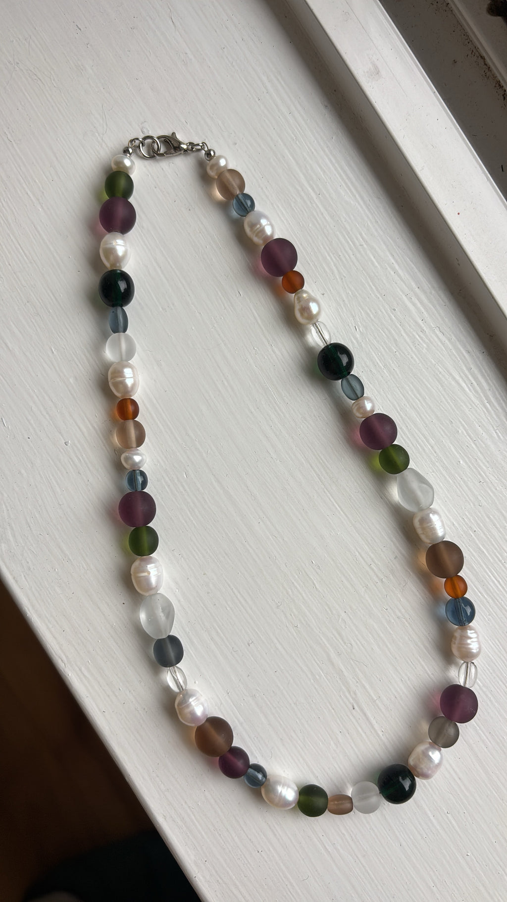 winter seaglass necklace