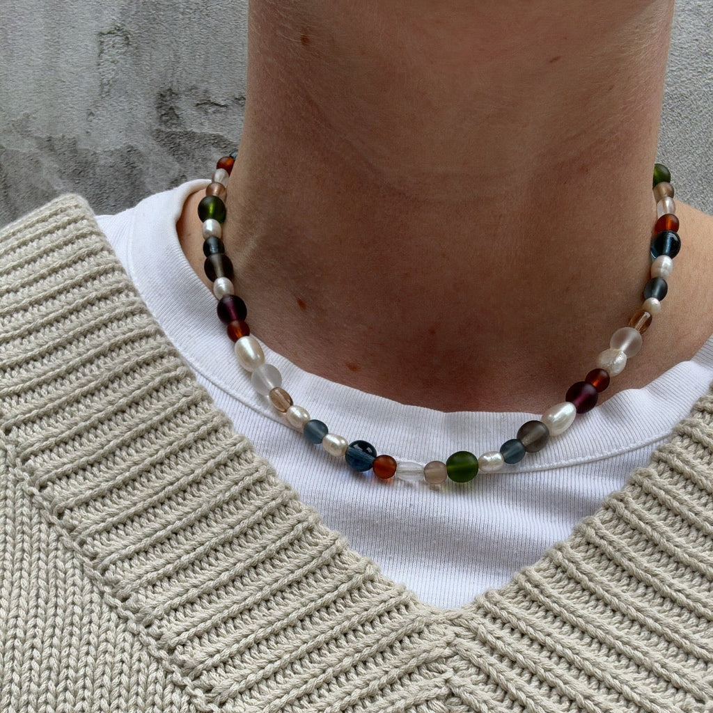 winter seaglass necklace