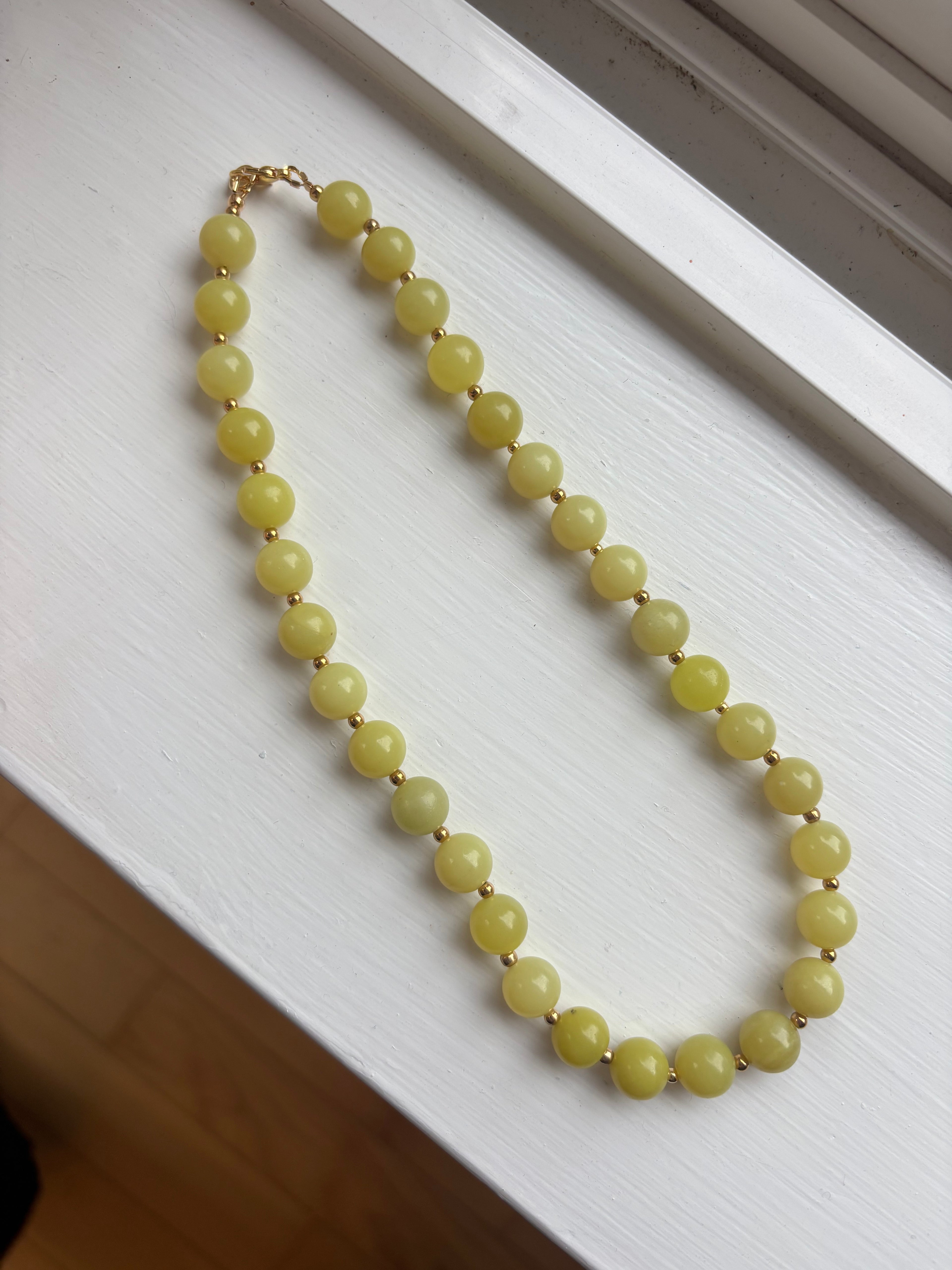 lemon jade gemstone necklace