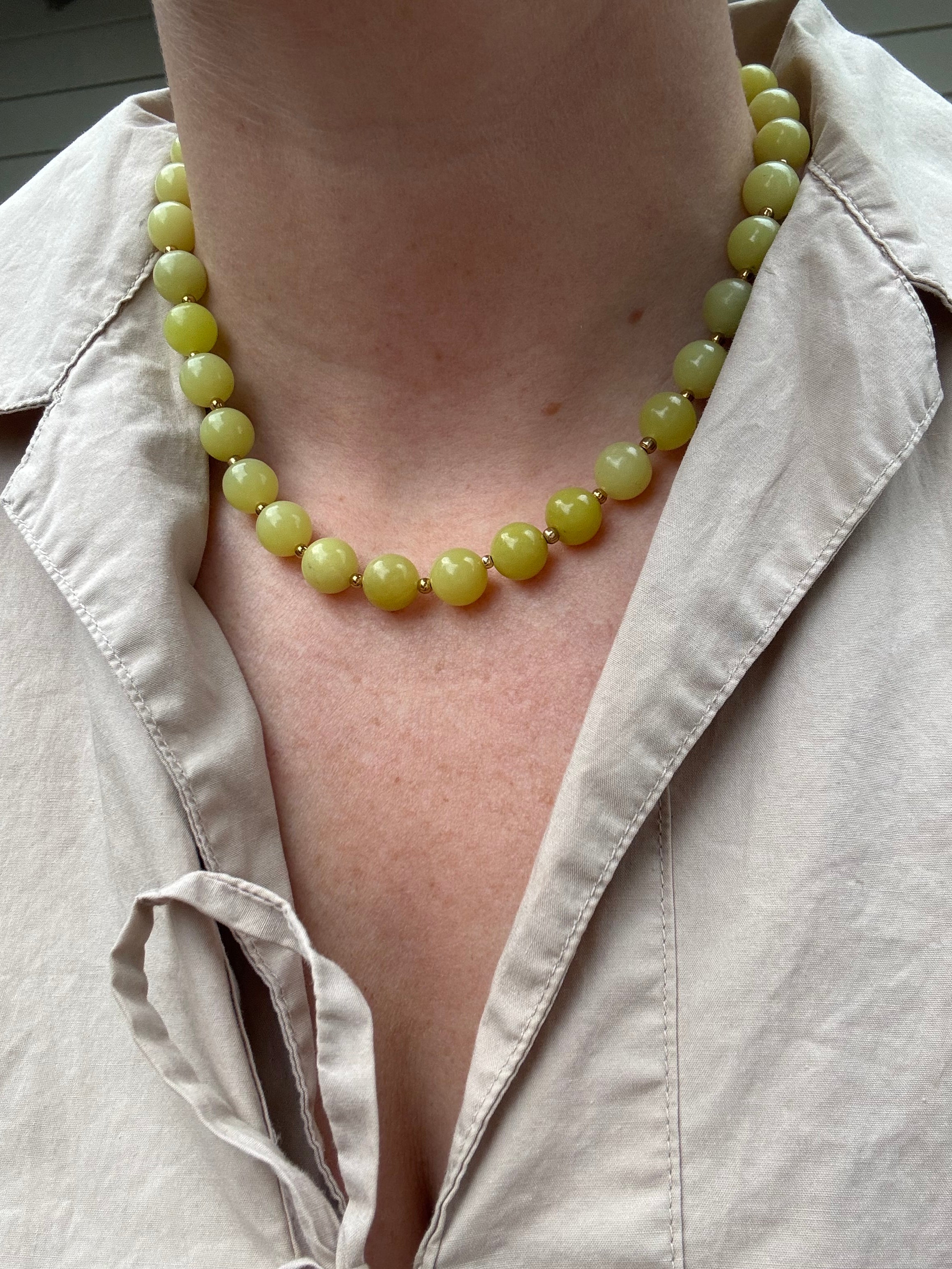 lemon jade gemstone necklace