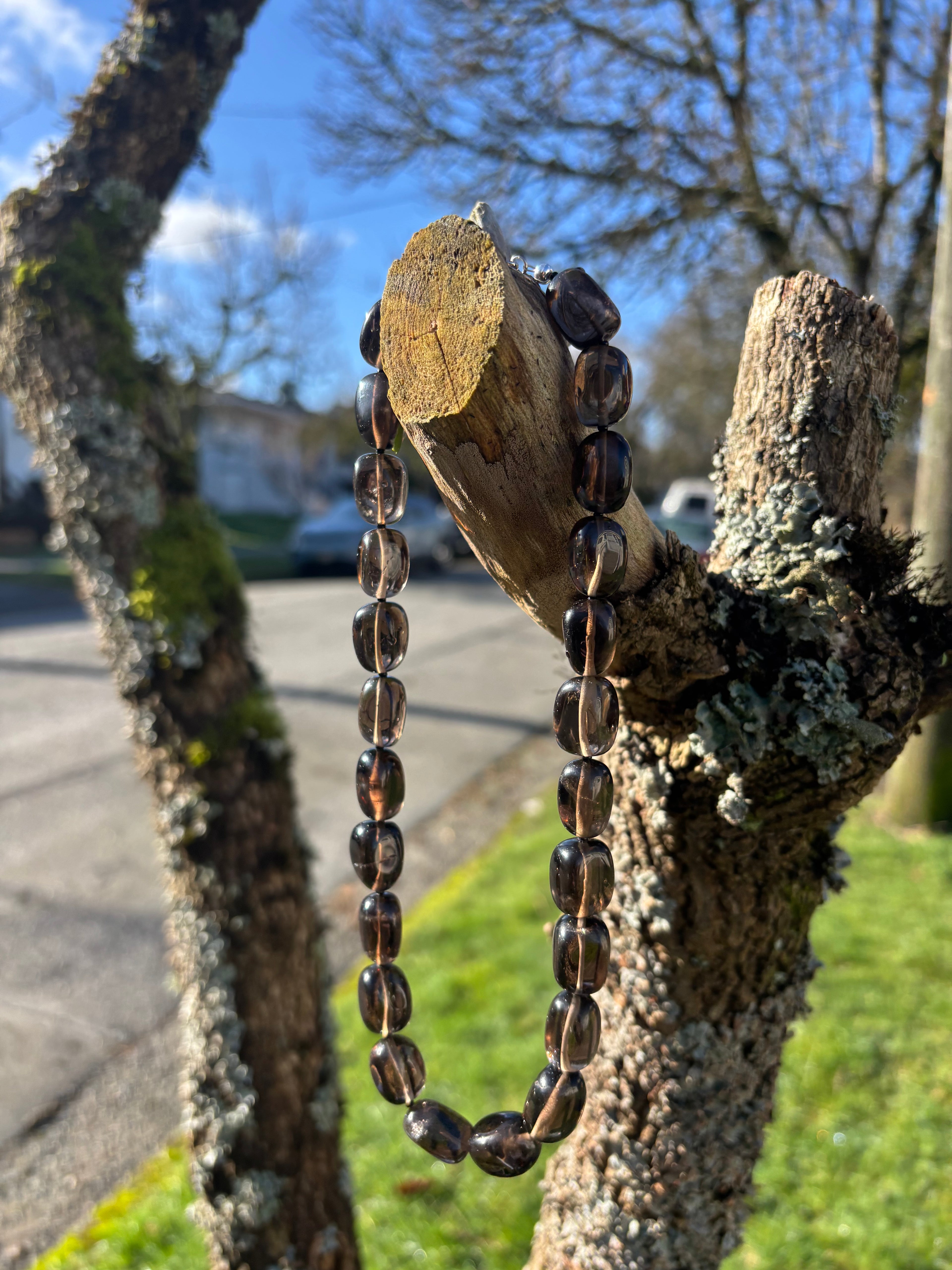 smokey quartz necklace