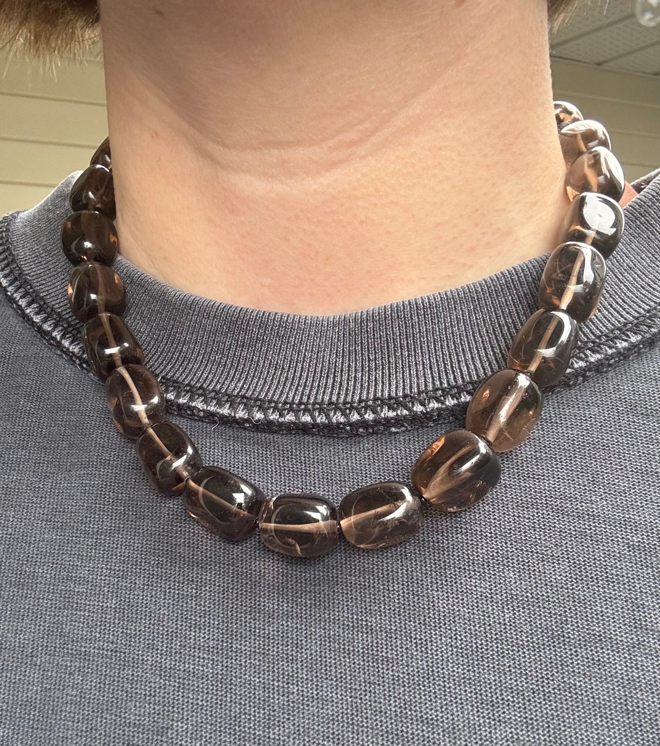 smokey quartz necklace